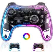 Clear Gamepad Wireless Pro Controller For Nintendo Switch/OLED/Lite RGB Lights