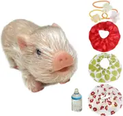 Kakanwo Lifelike Mini Pig Doll Soft Mini Realistic Cute Pig Toy With Toy Accessories A Free Size