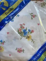NEW Vintage Danville Floral Double Fitted Sheet No Iron