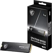 MSI SPATIUM M560 PCIe 5.0 NVMe M.2 1TB Portable SSD, 1TB External Solid State Drive, Speeds Up to 10200MB/s, USB-C, Reliable Storage for Gaming, Students, Professionals, Black