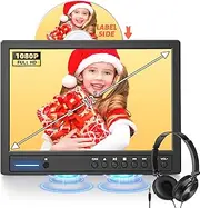 Arafuna 12" Portable DVD Player for Car with Headphone, Car DVD Player with Headrest Mount, Suction-Type Disc in, Headrest DVD Player Support HDMI Input, AV in/Out,1080P Video, USB/SD Card Reader