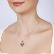 18ct Yellow Gold Islamic Allah Pendant, 9ct Yellow Gold Silver Filled 50cm Curb Chain 30 gauge (15250678)