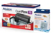 Aqueon Bundle of QuietFlow Power Aquarium Filter and 3 Replacement Aquarium F