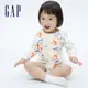 Gap 嬰兒裝 Gap x Snoopy史努比聯名 純棉長袖包屁衣-白色印花(740278)