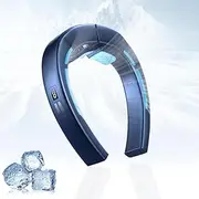 [Yaberry Grove] Neck Air Conditioner, 4.0Ah Portable Neck Fan with Semiconductor Cooling Airflow Bladeless USB Neck Fans, Turbo,LED Display, Personal Fan for Outdoor Travel Indoor (GBZFS-L)