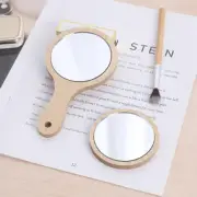 Small Portable Wood Makeup Mirror Round Cosmetic Mirror Circles Pocket Mir===
