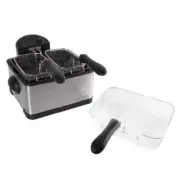 Deep Fryer 4Qt./4L Capacity 3Basket Electric Stainless Steel Deep Electric (5Pc)
