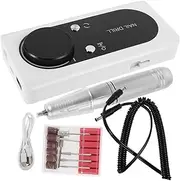 Ipetboom Nail Polisher Nail Drill Acrylic Nail Remover Portable Electric Drill Nails Drill Gel Polish Remover Manicure Salon Tool Home Nail Equipment Nail Tools Electronic Components White