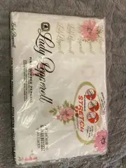 Vtg Lady Pepperell Percale White With Pink Roses Double Bed Fitted Sheet NOS