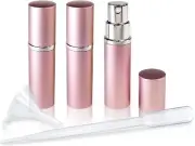 Refillable Glass Perfume & Cologne Fine Mist Atomizers with Metallic Exterior -