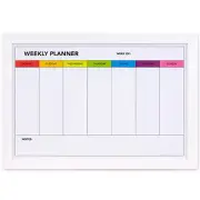 Weekly Dry Erase Board for Wall [17in x 12in] Weekly Whiteboard Planner and M...