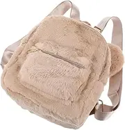 [Healeved] Winter Plush Backpack Bear Ears Girls' Shoulder Bag Soft Comfortable Multi-use Storage