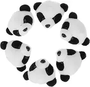 [VALICLUD] 6pcs Cute Panda Plush Brooches Cartoon Adorable Decorative Accessories for Girls for Day and Stage Performance