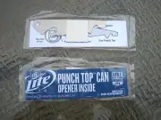 ( LOT of 6) MILLER LITE Beer Bottle TOP CAN PUNCH OPENER Pop Instruction Card