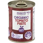 Macro Organic Tomato Paste No Added Salt 140g