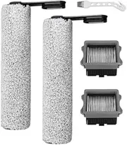 [Resszo] Brush Roll and Filter Replacement Parts Compatible for Tineco Floor One S5/S5 Pro, 2 Brush Rollers + 2 Filters + 1 Cleaning Brush, Brush, Accessories, Roller for Floor One S5/S5 Pro