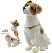 Jack Russell Jeweled Trinket Box with Austrian Crystals