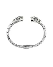 Samuel B. 18K & Silver Tiger Bangle Bracelet 6.5 NoColor