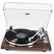 Turntables Belt-Drive Record Player with Wireless Output Bark Brown