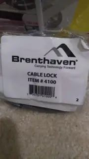 Brand NEW Brenthaven Notebook Cable Lock Two Keys & Instructions + Freebies