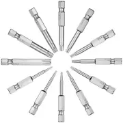 12Pack Magnetic Tamper Security Drill Bit Torx Screwdriver Flat Head 1/4" Hex c