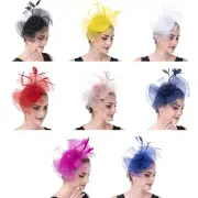 Vintage Pillbox Hat Tea Hat Fascinators Headband for Dance Birthday Party