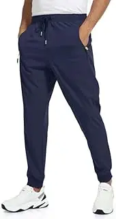 [Drsshnx] Men's Lightweight Jogging Pants Elastic Waist Quick Dry Jogging Pants with Zipper Pocket Breathable Quick Dry Casual Sweatpants Fitness Fishing Outdoor Hiking Work Tapered Pants