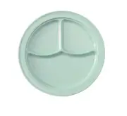 Yanco China NS-703G Nessico Green Melamine 10.25" dia. 3 Compartment Plate-2 Doz