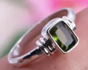Solid 925 Sterling Silver Peridot Gemstone Handmade Designer Ring Gift For Her