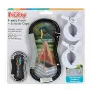 Nuby Handy Hook Stroller Organizer Set 4 Pack Shopping Bags Diaper Bags keys toy