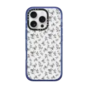 iPhone 16 Pro Impact Case MagSafe Compatible Minimalist black white watercolor foliage floral