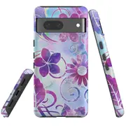 For Google Pixel 7 Case Tough Protective Cover Flower Swirls