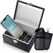 Ronluuu Faraday Box with Faraday Bags for Car Keys, Car Key Signal Blocking Box, Keyless Entry Car Key Safe Protector Car Alarm Anti-Theft Shielding Cage