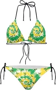 [Dajingkj] Triangle Bikini Sets for Women High Waisted Sexy Hot Micro Bikini Top Thong Swimsuit Brazilian String Bikini Bathing