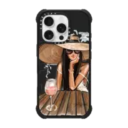 iPhone 16 Pro Ultra Impact Case MagSafe Compatible Rose Dreamer, Tan Skin, Black Hair (Fashion Illustration Case)