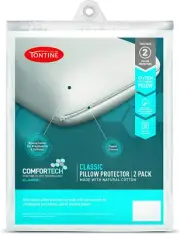 Comfortech Cotton Classic Pillow Protector - 2 Pack, Fit Standard Pillows, Soft