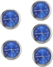 JECOMPRIS 5pcs Car Clock Truck Small Clock for Car Metal Blue