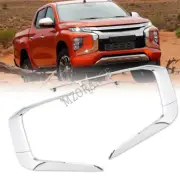 4pcs Chrome Front Bumper Molding Trims For Mitsubishi Triton L200 MR 2019-2022