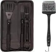 BobbyQ 4pc Wooden BBQ Tools Set - Black Rope