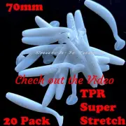 20 Soft Plastic Fishing Lures 70mm Paddle TAIL FLATHEAD Bream Bass Cod Lure