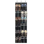 Over the Door Shoe Organizer, 24 Pockets - Hanging Shoe Rack W/ Mesh Pockets