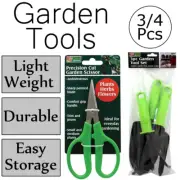 Sharp Stainless Steel Gardening Tool Set Scissor Garden Prune Fork Trowel & Rack
