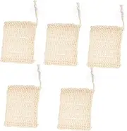 Mikinona 2sets Exfoliating Mesh Soap Bag Drawstring Soap Bar Pouch Bathing Saver for Homemade Durable Reusable Perfect for Shower 5pcs*2