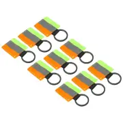 9 Pcs Reflective Keychain Tags, Reflective Zipper Pulls, Green/Orange