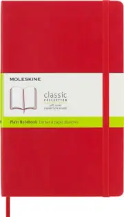 Classic Soft Cover Notebook - Plain - Large - Scarlet Red, (QP618F2)