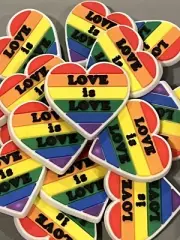 Love Is Love Rainbow Heart Shoe Charm Bulk Wholesale Lot