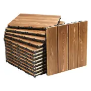 11/22pcs Deck Tiles Interlocking Patio Wood Flooring Plastic Composite Tiles Set