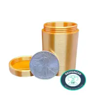 Designz3D 1oz Silver Coin Holder, airtight (Holds 20) - Gold