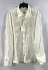 Baldessarini Hugo Boss Men White Embroidered Button Up Shirt Size L