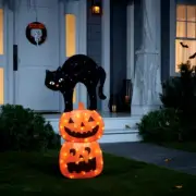 Hyde & EEK! 36.5" LED Tinsel Cat and Jack-O'-Lantern Battery Operated Timer NIB